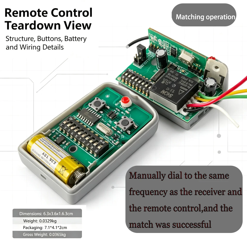 Garrison remote control, toggle code, used for garage doors, electric doors, etc