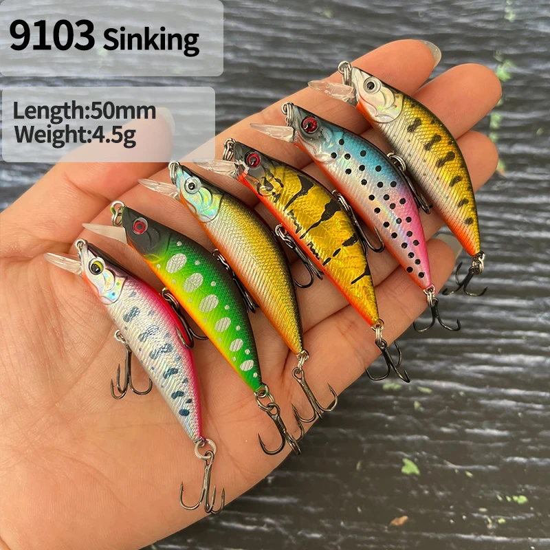 

50mm 4.5g Mini Sinking Minnow Fishing Lures Pesca Wobbler Jerkbait Artificial Hard Bait for Carp Perch Swimbait Fishing Supplies