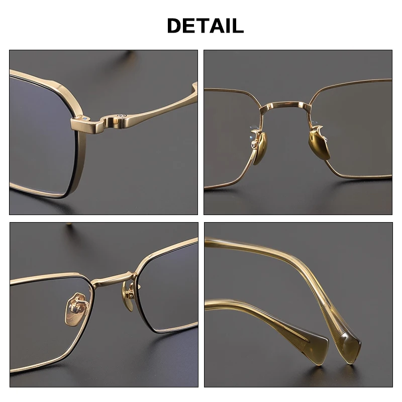 خمر التيتانيوم إطار نظارات الرجال قصر النظر نظارات للقراءة العلامة التجارية الفاخرة النظارات إطار كبير الحجم وصفة طبية مصمم النظارات
