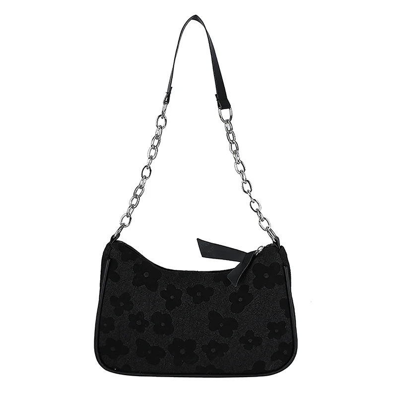 Printed High-class Gentle Temperament Crescent Bag Fashion Chain Small Square Bag Multifunctional Lady Single Shoulder Bag