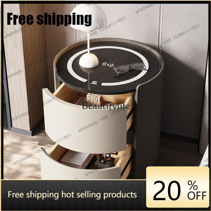 HJ Premium sense light luxury modern simple small cute creative practical round bedside table