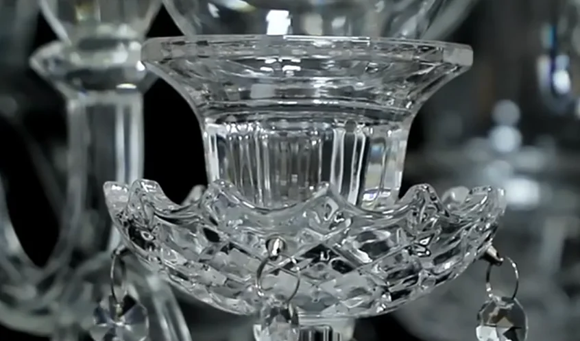 5pcs）H130cm Windshield Wedding Crystal Candelabra Handmade Glass Valentine Day Weddings Decoration Elegant Crystal Centerpieces