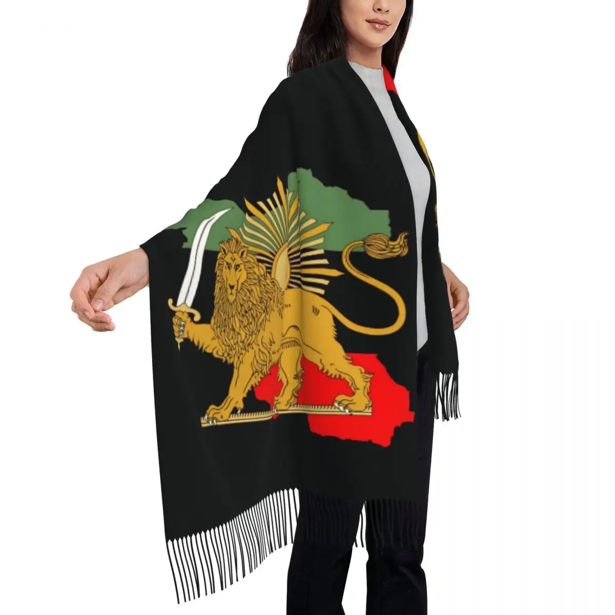 Make Iran Great Again Scarf with Long Tassel Iranian Warm Soft Shawls Wrpas Womens Scarves Wraps Winter Vintage Bufanda Mujer