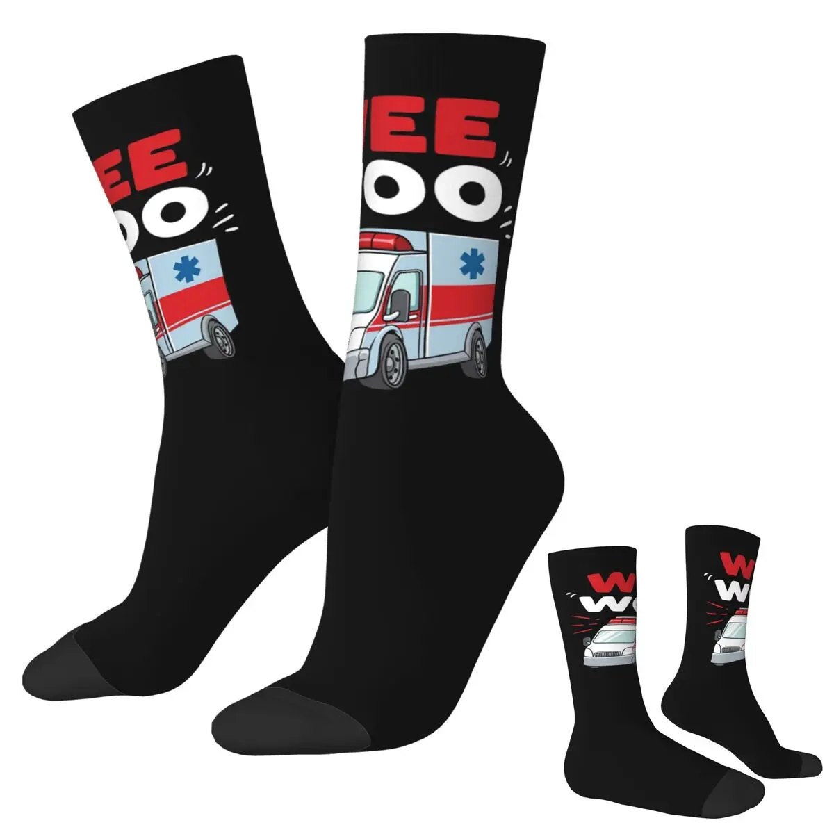 

Wee Woo Ambulance Paramedic Emergency Medic Gift Socks Harajuku Stockings Long Socks Accessories for Unisex Christmas Gifts