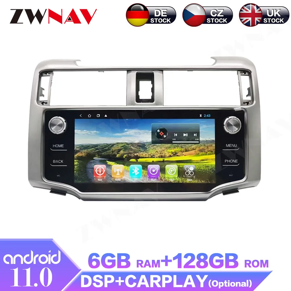 128G Car Radio For Toyota 4Runner 2009-2019 Android Auto Stereo Receiver DVD Video Multimedia Player GPS Navig Head Unit Carplay