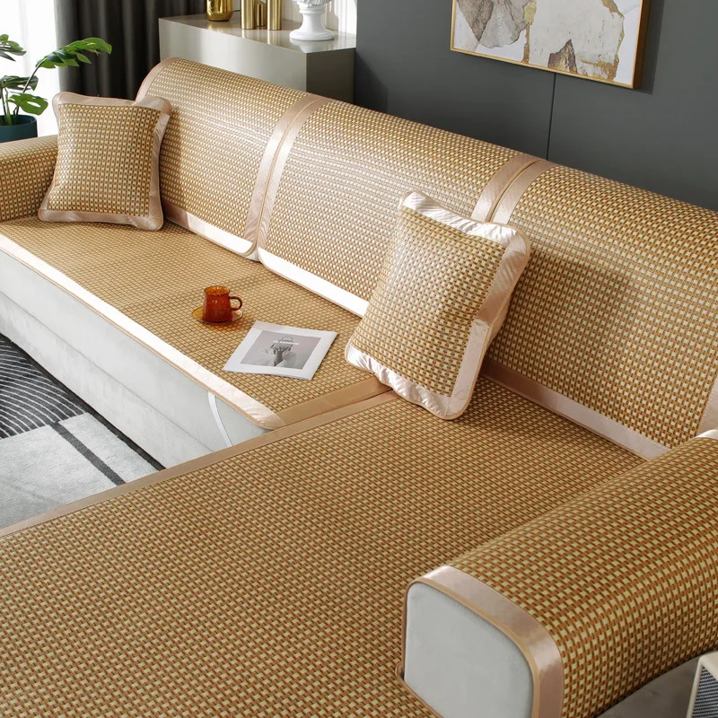 

Summer Ice Vine Double-Sided Cool Mat Sofa Pillowcase Vine Core-Free Backrest Pad Cover Hand-Made Machine-Woven Bedding