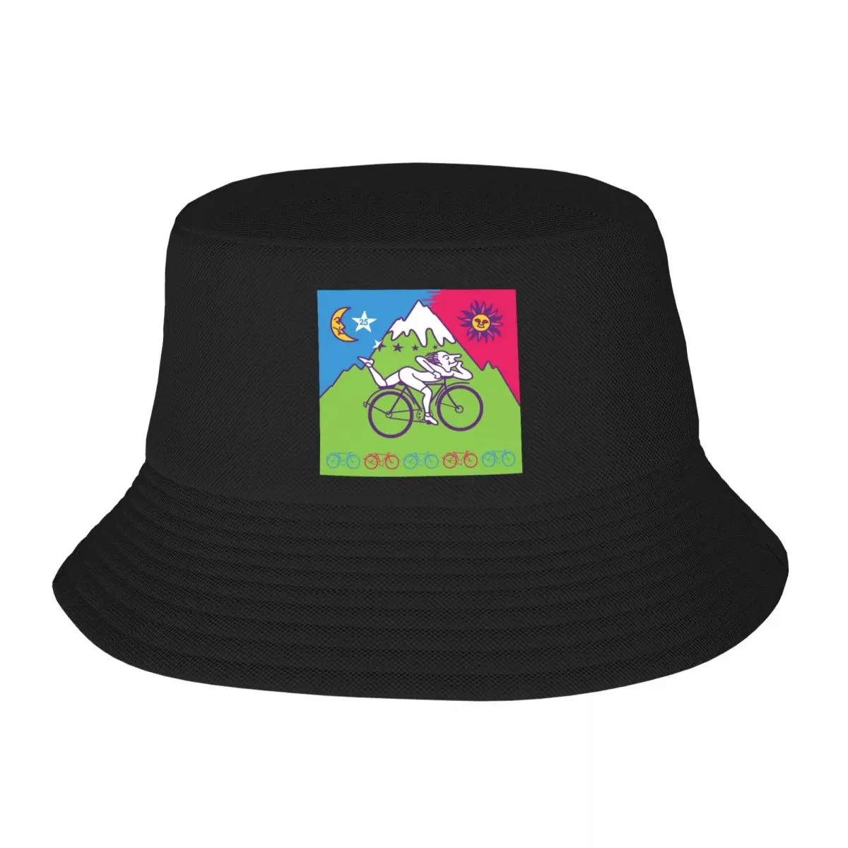 Custom Albert Hofmann LSD Bicycles Day Bucket Hat Men Women Acid Blotter Party Beach Sun Summer Camping Fishing Cap