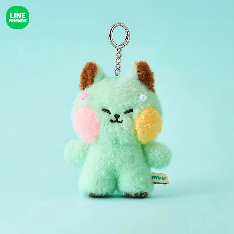 Linefriends-Llavero de muñeco de peluche de la serie Ice Cream Shop, bonito colgante de mochila para decoración Interior, regalos, colección de juguetes