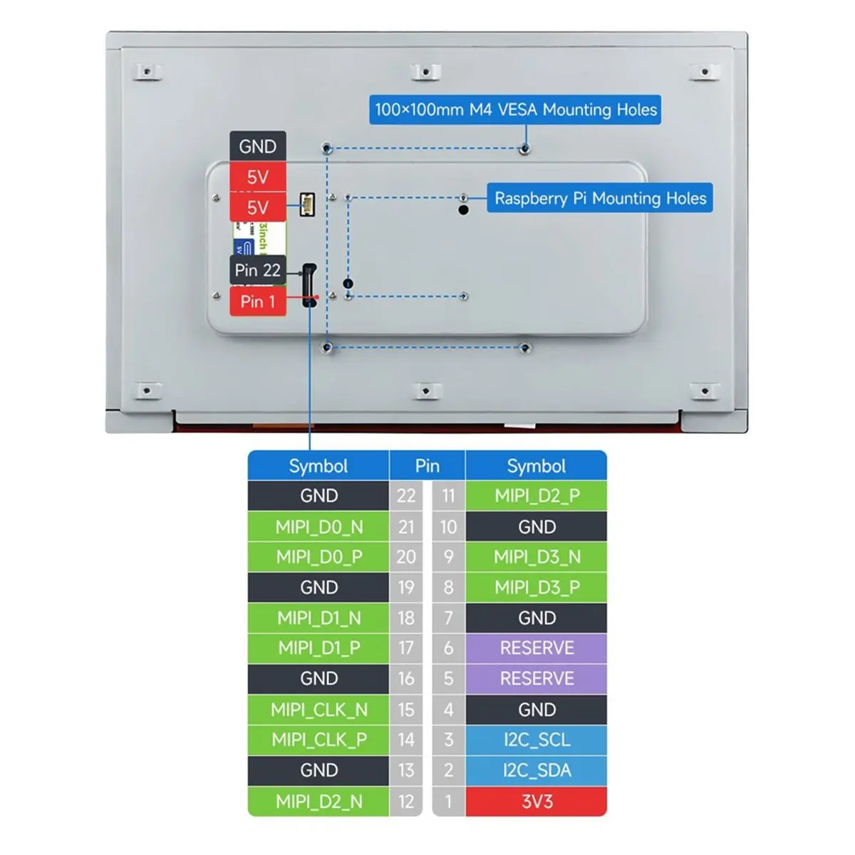 OKgood 13.3inch DSI Capacitive Touch Display, 1920 X 1080, IPS, Toughened Glass Panel, 10-Point Touch, Full Metal Back Panel