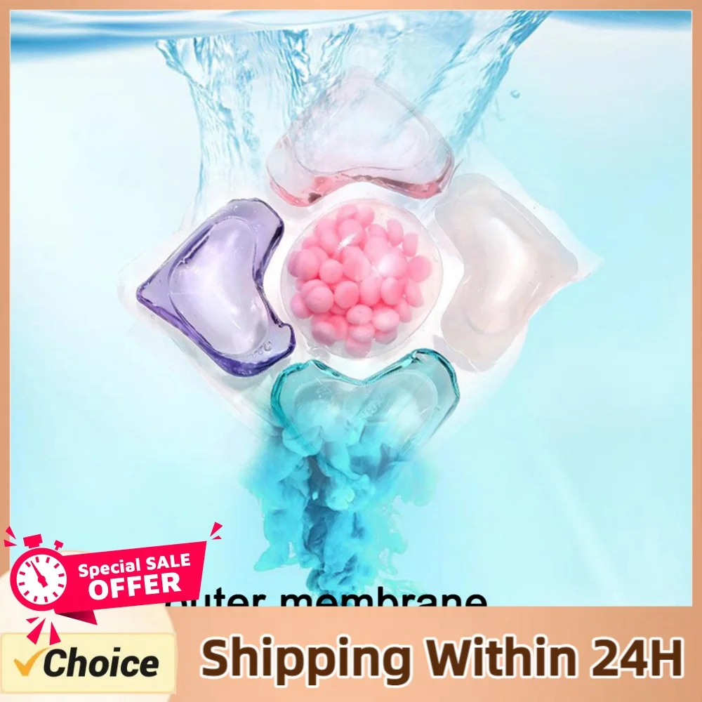 50Pcs Laundry Detergent Box 5 in 1 Laundry Scent Fragrance Beads Liquid Capsule University Dormitory Necessities