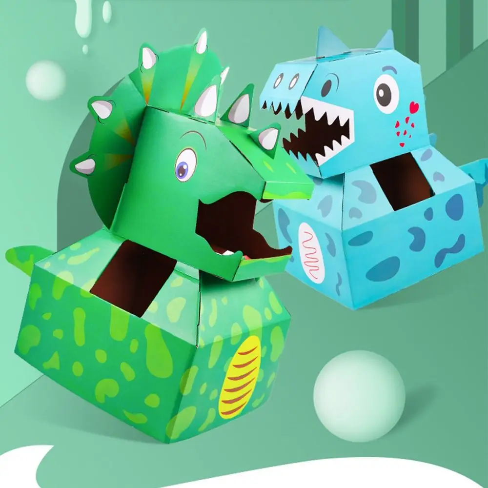 

Мультяшные игрушки ручной работы, картонная коробка, динозавр, игрушка, бумажные животные, яркая цветовая схема, предметы для носки, детские