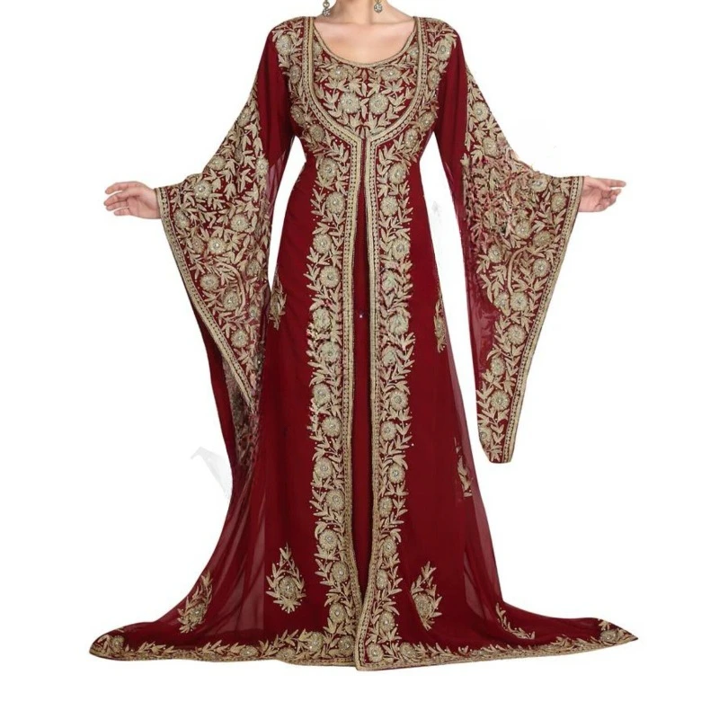 Sale Embroidery Wedding Dresses Moroccan Kaftan Abaya Very Costume Long