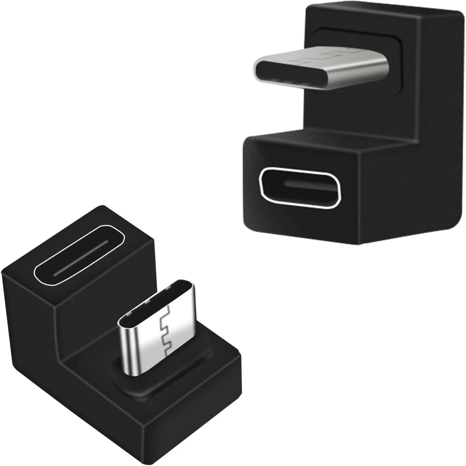 

Efficient and Convenient Package of 2 Angled 90 Degree USB-C Male to Female Expansion Data Transfer Adapters, Compatible with Ma