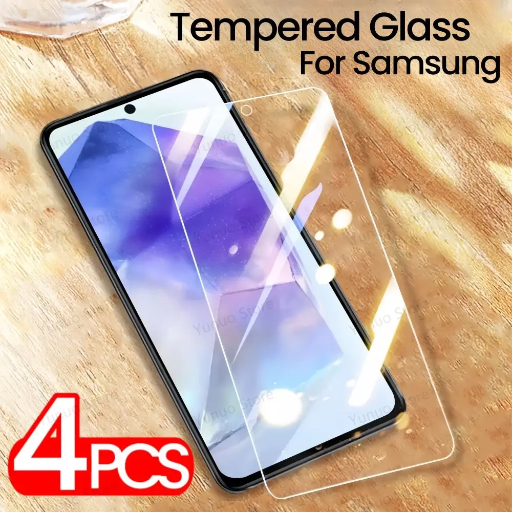 4PCS Tempered Glass For Samsung Galaxy A33 A52S A03 A23 Protective Glass Anti Scratch Screen Protector For Samsung A52