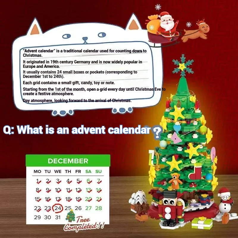 586 Buah Blok Pohon Natal Model Penguin Natal untuk Perakitan, Blok Bangunan Anak-anak Hadiah Natal, Hadiah Natal