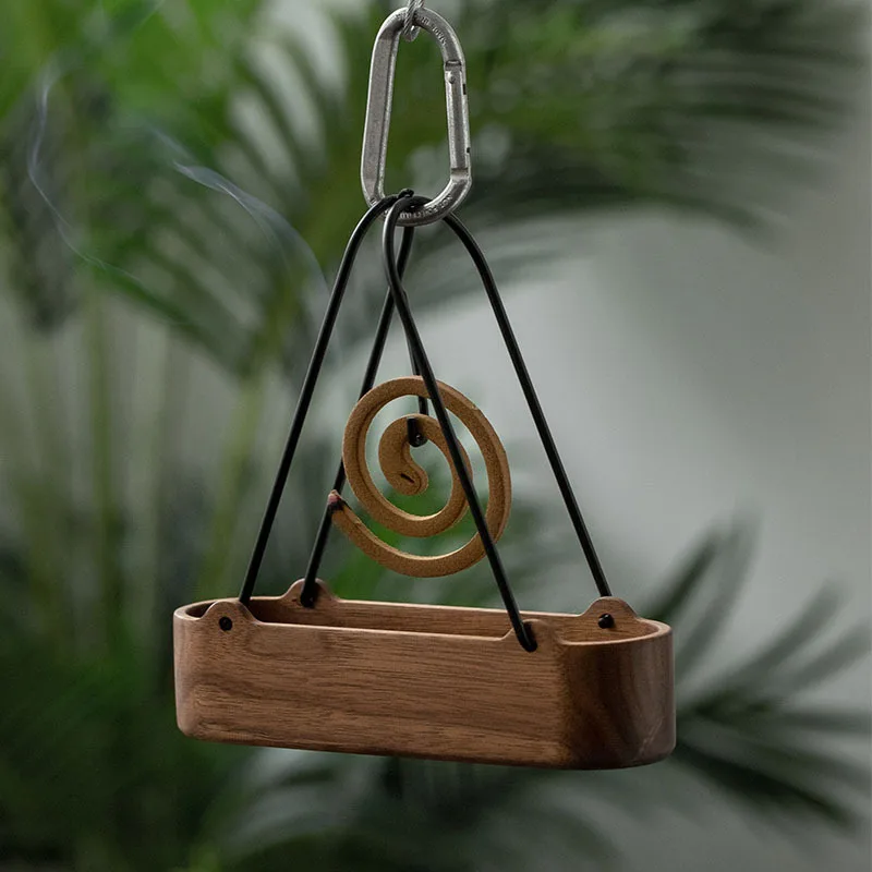 

Outdoor mosquito-repellent incense holder black walnut metal mosquito-repellent incense box portable hanging portable incense