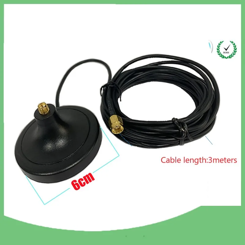 Cable de extensión de antena RG174 montaje RP-SMA macho IOT a antena hembra Cable de 3M Base magnética para enrutador tarjeta de red inalámbrica