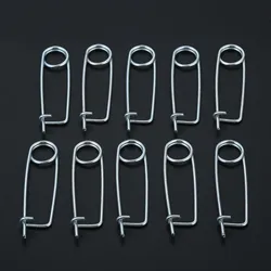10 Pcs Silver Steel Cotter Safety Pins Spring Clip Wire Safety Lock Pins Fastener For Boat Trailer Farm Lawn Garden Hitch