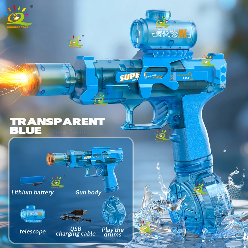 HUIQIBAO Elektrische Wasserpistole für Kinder, Hochgeschwindigkeits-Wassersprüher, geeignet für den Einsatz im Freien