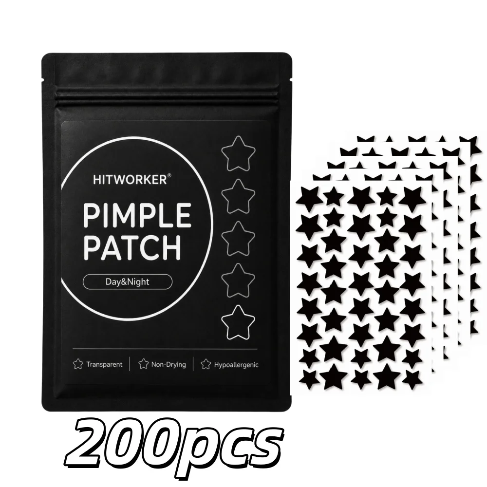 800/400/200 Stück Hydrogel Black Star Hochwertiges Akne-Entfernungs-Pflaster, Alkoholfrei, Wasserfest, Tiefenreinigendes Akne-Entfernungs-Pflaster
