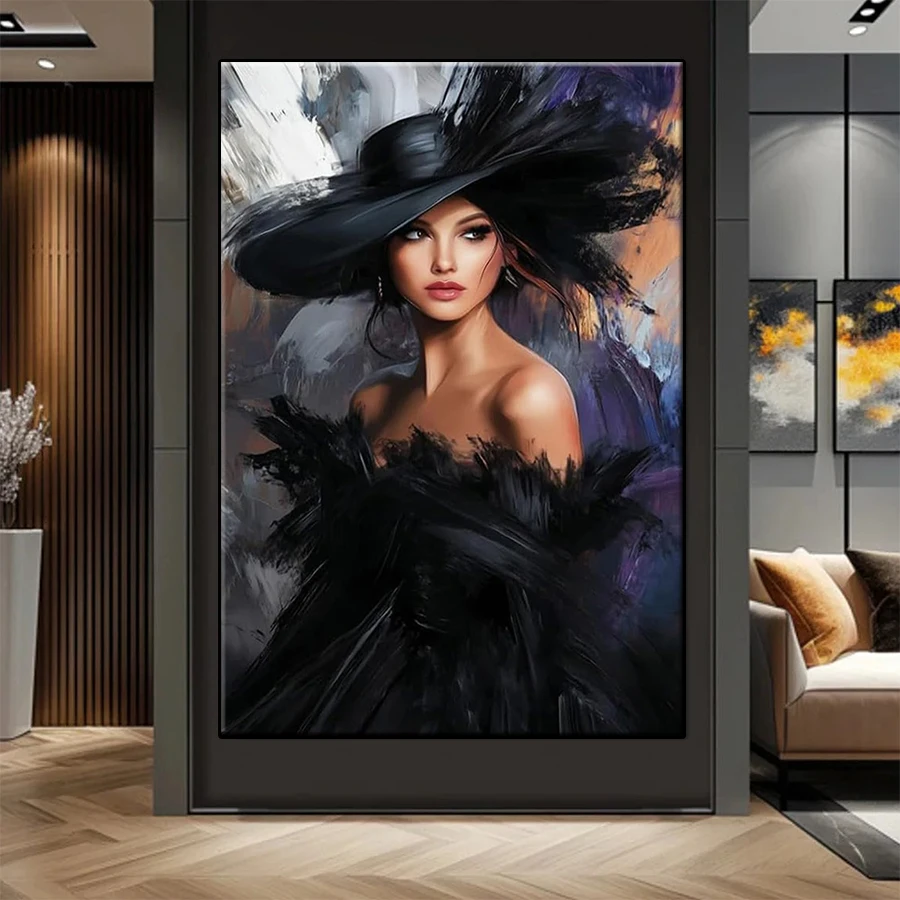

5D Diamond Painting Kit New Beautiful and Elegant Hats, Women Diamond diy Embroidery Mosaic Adult Decoration Home Gift