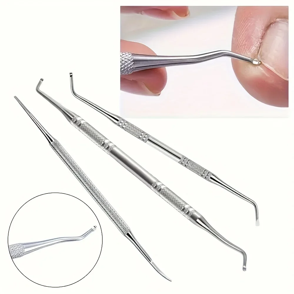 

3pcs Professional Stainless Steel Ingrown Toenail Tool - Nail Cleaner Tools with Textured Grip for Enhanced Pedicure Experience