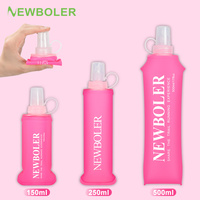 NEWBOLER Portable TPU Soft Water Bottle BPA Free Folding Soft Flasks For Outdoor Sports Marathon Running Camping Hiking