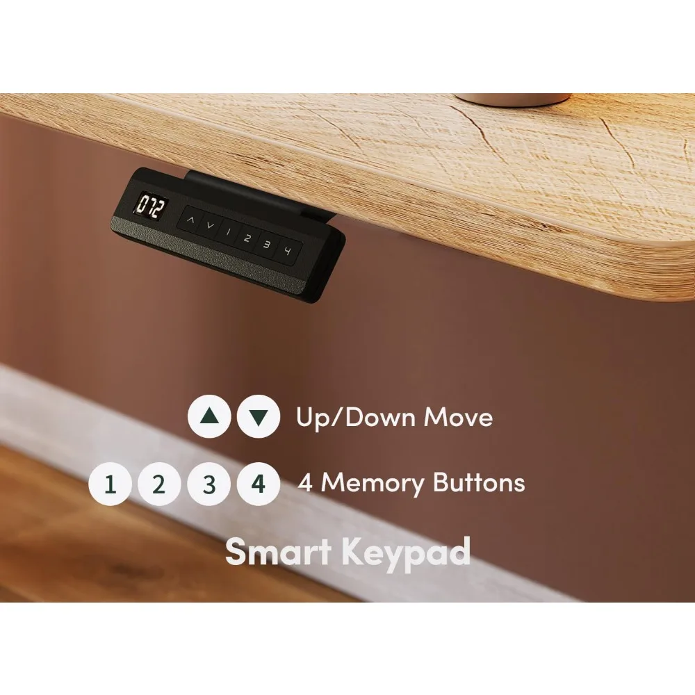 55 X 24 Inches, Office Desk, Adjustable Height, Sitting Upright, Computer Desk with Splice Board, White