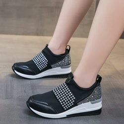 Women's Sneakers Spring Autumn Fashion Luxury Rhinestone Ladies Shoes 2024 New Outdoor Platform Female Sports Shoes Vulcanized