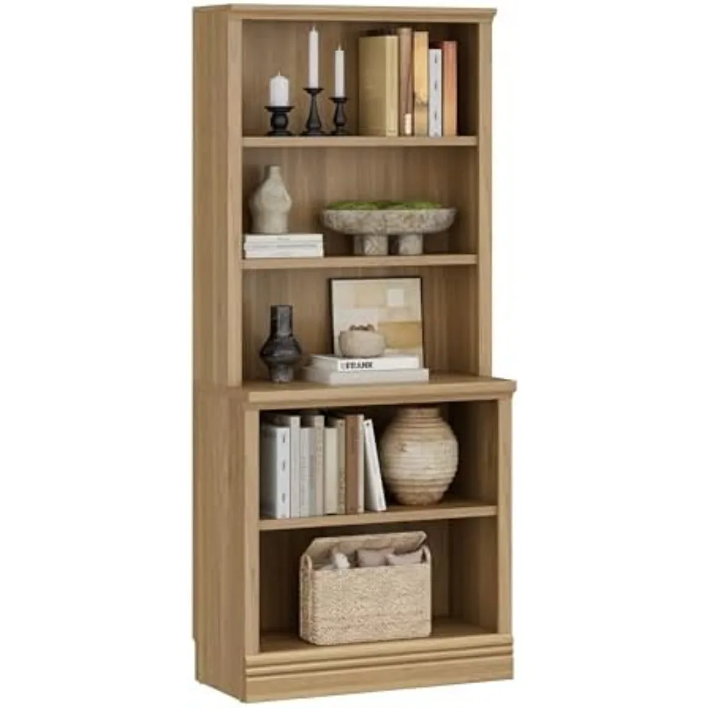 5-Tier Multi-Depth Bookshelf, Adjustable Shelves, 72.5