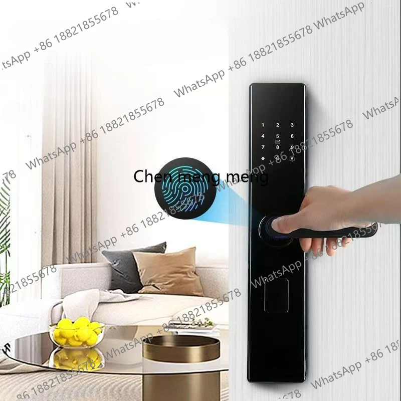 Semi-automatic fingerprint, password, smart door lock for entry door, electronic anti-theft door lock cylinder