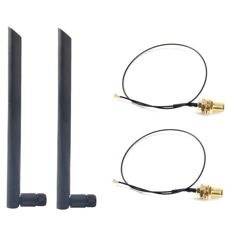 Dual Band 6Dbi Wireless WiFi Antenna RP-SMA+MHF4 Pigtail Cable for AX200 AC9260 NGFF M.2 Wireless Card WIFI/WLAN Modules