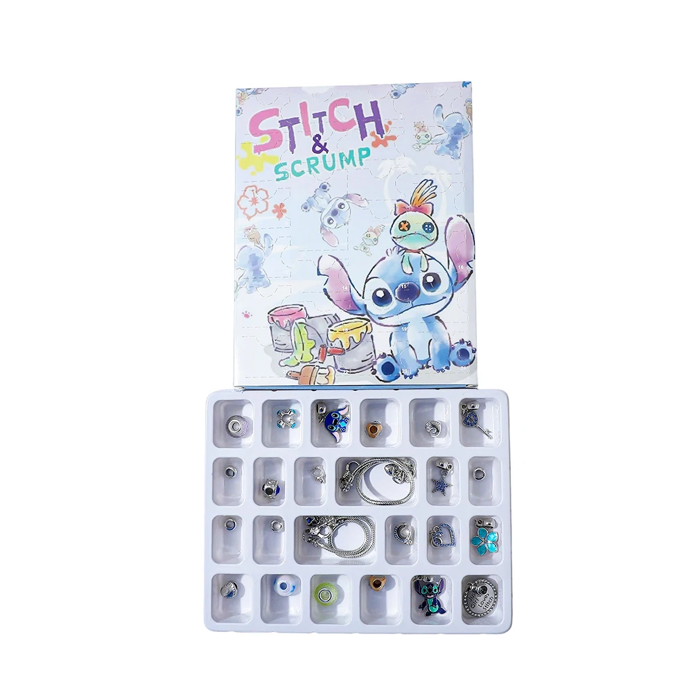 ディズニーフィギュアステッチファッションクリエイティブアドベントサプライズブラインドボックス DIY リロ & スティッチペンダントアクセサリー友人のおもちゃギフト