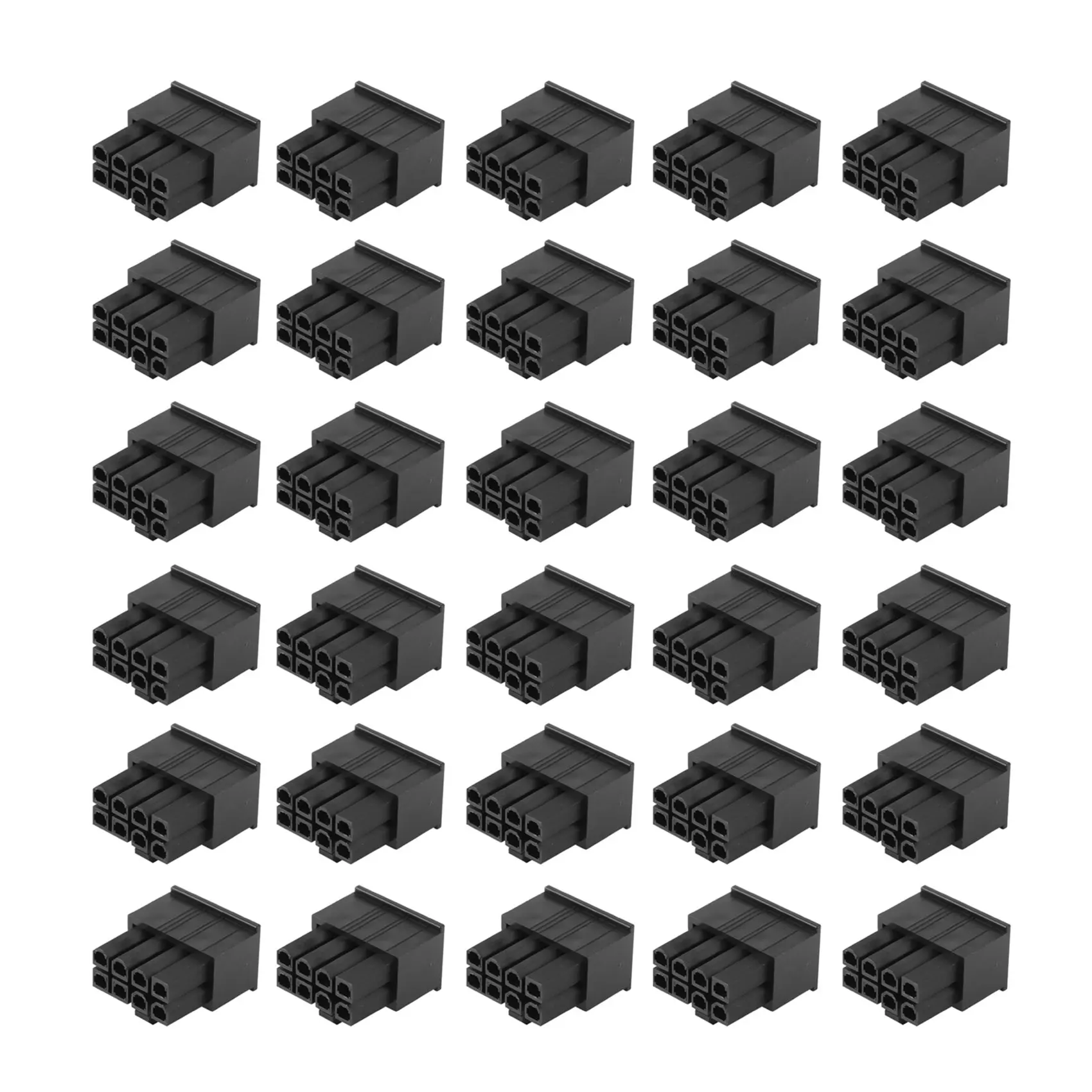A68Z 30PCS 4.2Mm 8P 8PIN Male PCI-E Pcie Power Connector Plastic Shell For PC Computer ATX Graphics Card GPU, Black