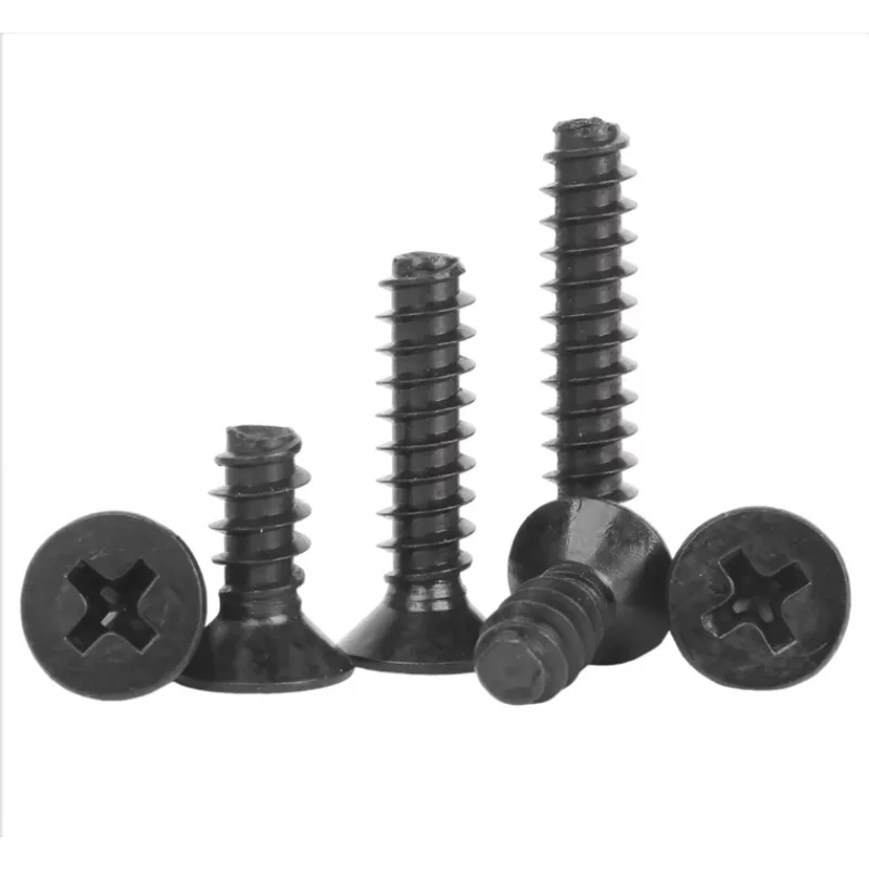 أسود الصليب غاطسة شقة رئيس الذاتي التنصت المسمار شقة الذيل M1 ~ M2.6 304 مسامير صغيرة الفولاذ المقاوم للصدأ #6