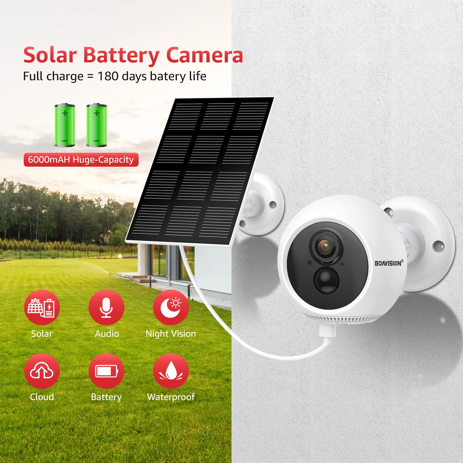 2K Solar IP Camera Outdoor Rechargeable Battery WIFI Wireless Camera PIR Motion Security Camera 3MP Video Surveillance P2P iCSee