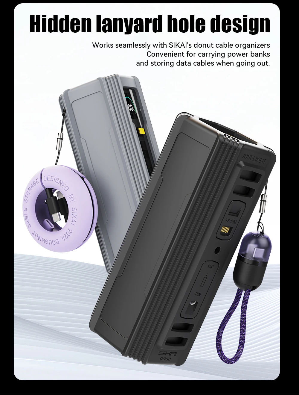 Silikonhülle für Xiaomi Mi Power Bank 25000 mAh 212 W Explorer Edition TF/SIM-Karte PIN-Aufbewahrung PortableTravel Case Aufbewahrungstasche – Detail 10