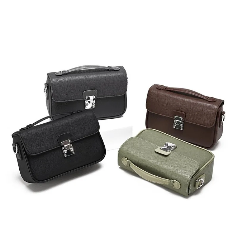Multi-purpose men's shoulder bag for work, PU crossbody briefcase with handle, professional casual daypack