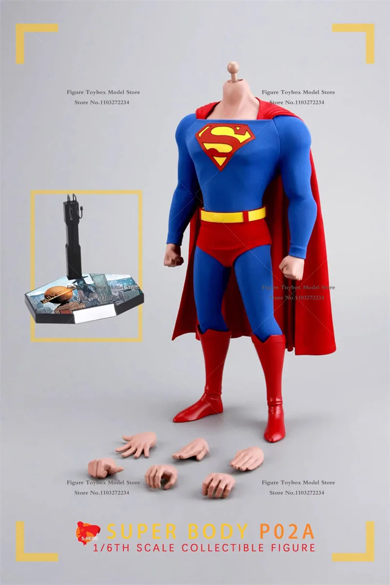 Herói brinquedos estoque limitado p02 1/6 voando super herói anime filho de krypton design de corpo móvel 12 "conjunto completo homem figura de ação