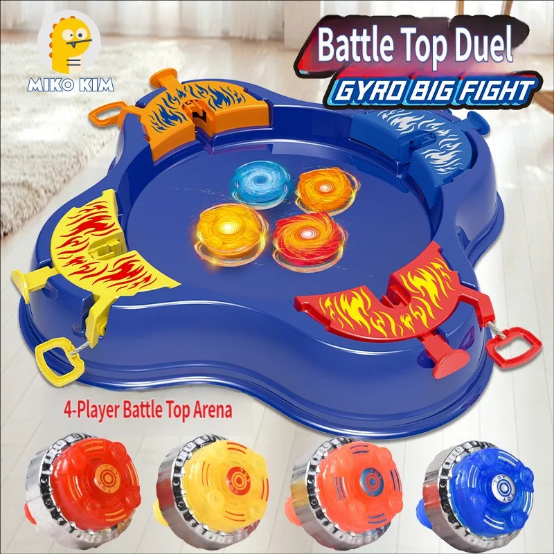 

Alloy Spinning Top Cable Gyro Luminous Boy Toy Parent-child Interactive Battle Toy Kids Party Game Table Spinner Game