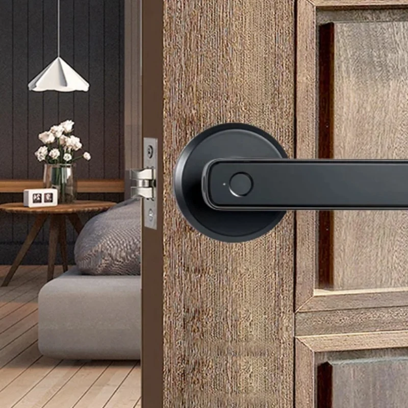 Smart Fingerprint Door Lock Password Electronic Lock Electronic Lock Black For Bedroom Home Hotel Apartment