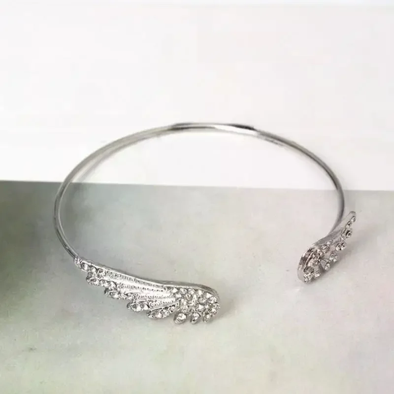 Angel Wings Silver Color Open Bracelet For Women Trendy Accessories Simple Adjustable Bangle Party Jewerly Gift