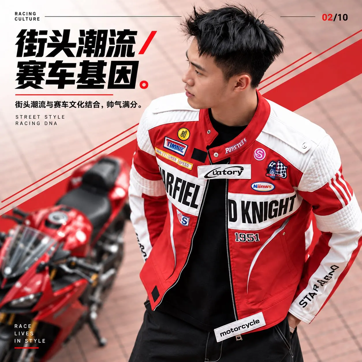 Motorcycle Riding Jacket Men’s Racing Jacket with CE Armor Removable Warm Liner PU Nylon Four Season Motorcycle Coat