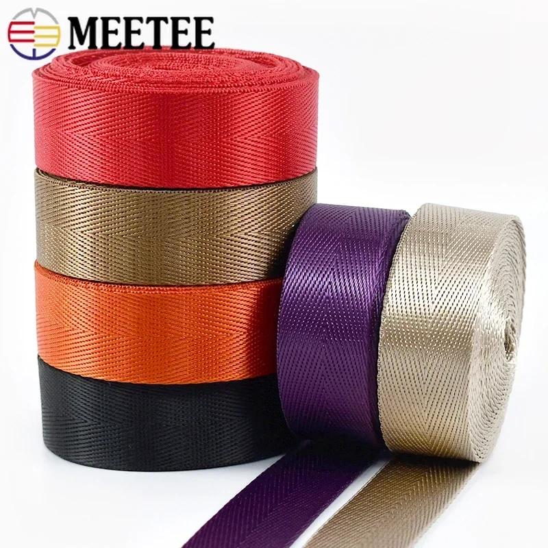 

8Meters 20-50mm Meetee Nylon Webbing Tape Dog Collar Safety Belt Ribbon Band Bag Strap Lace Bias Binding DIY Sewing Accessories