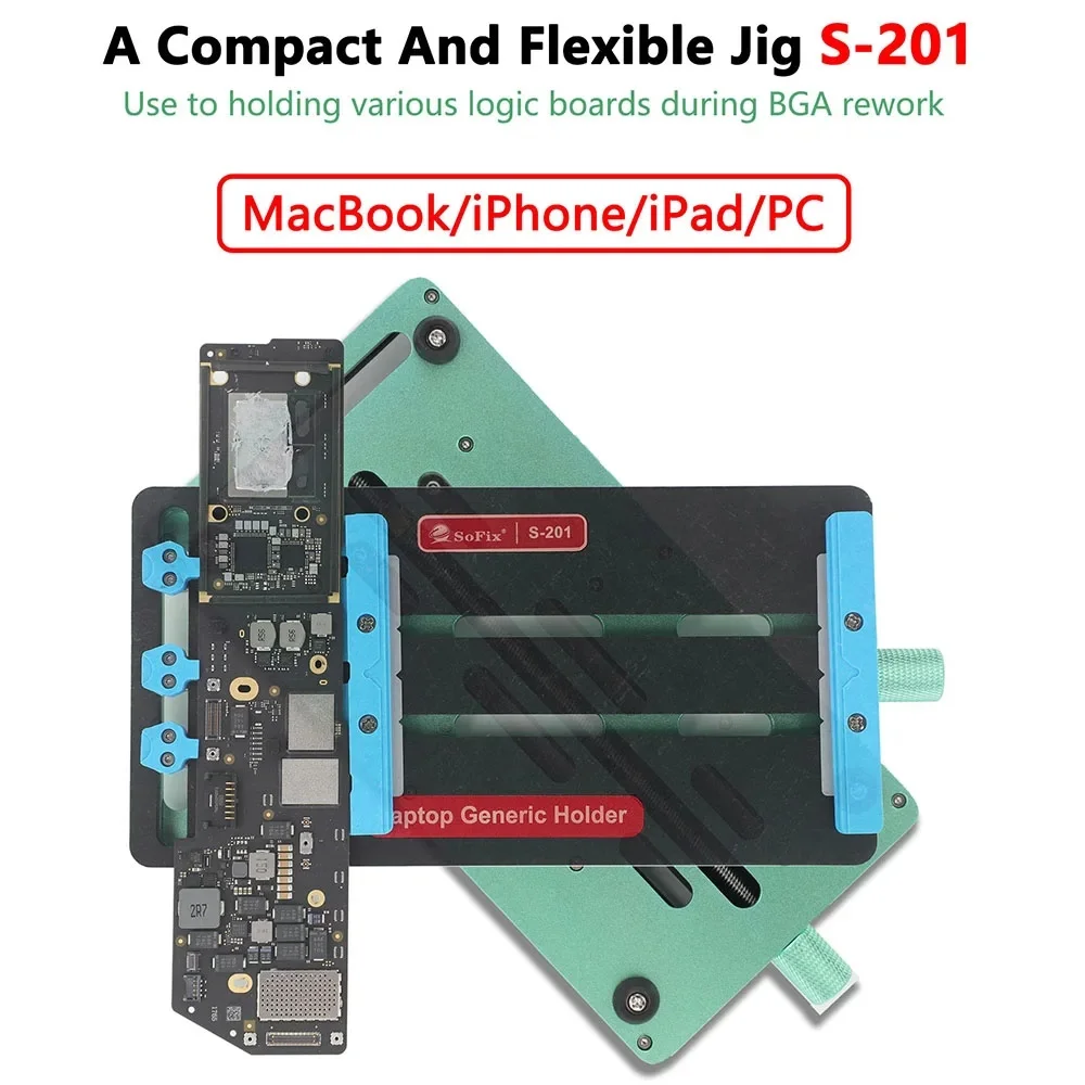 SoFix S-201 Generic Logic Board Holderm Fixture for iPhone/MacBook/iPad/PC Use to Holding Various Logic Boards During BGA Rewok