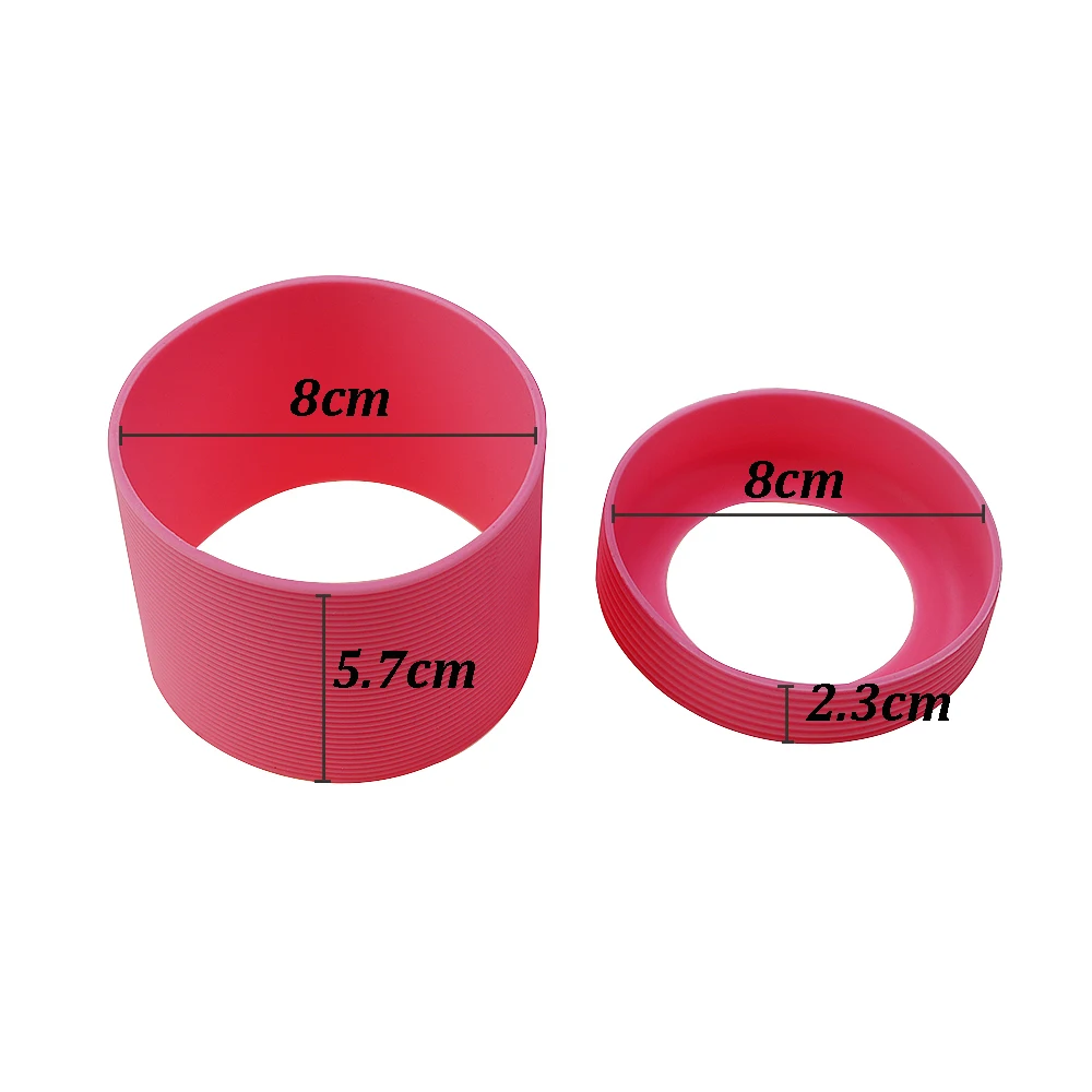 8CM Silicone Glass Cup Sleeve, Threaded Cup, Middle Cup, Cup Bottom, Cup Sleeve, Anti Scalding, Anti-skid and Heat Insulation