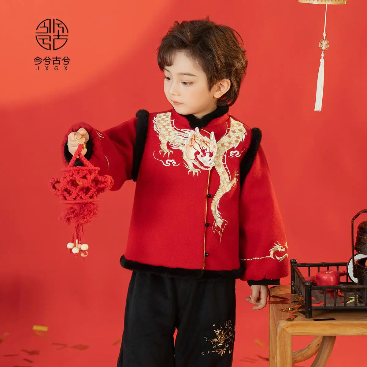 Hanfu Boys Winter Suit New Boys' Baby Chinese Style Top Ancient Chinese New Year's Clothing