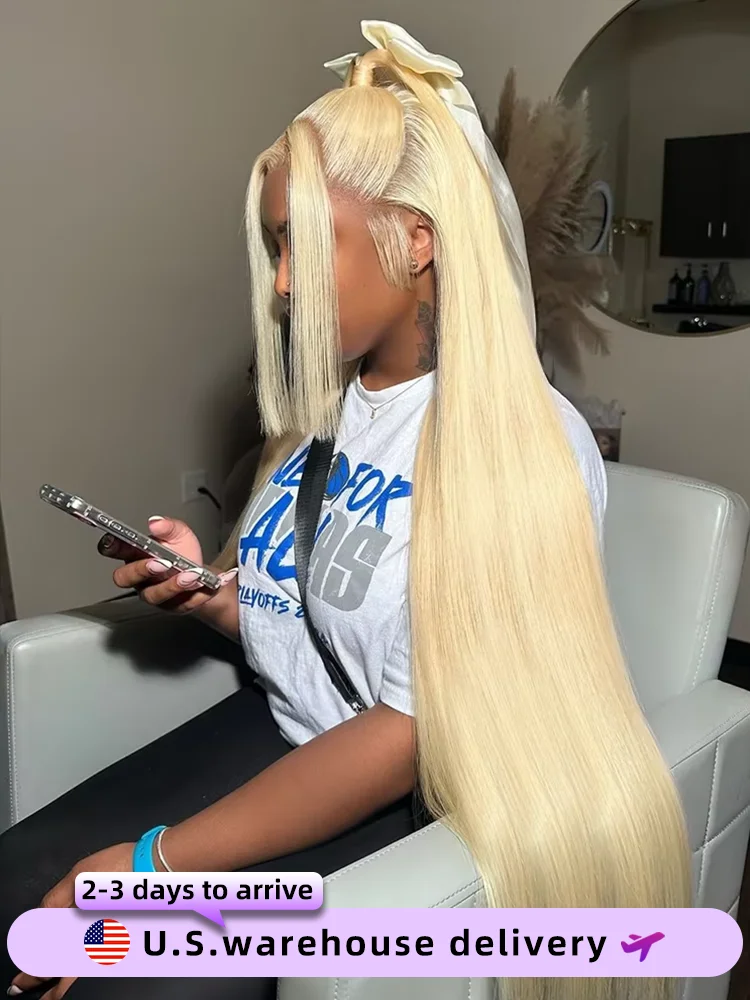 

613 Blonde 220 Density 13x6 Hd Transparent Wigs Lace Front Human Hair Wig 30 40Inch Bone Straight Lace Frontal Human Hair Wigs