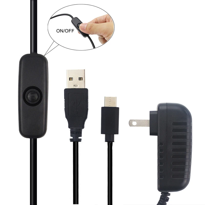 5V 3A Power Supply with ON/OFF Switch EU US UK Plug Charger USB Type-C Power Adapter for Raspberry Pi 4 Orange Pi Zero 3 / 3B view 6