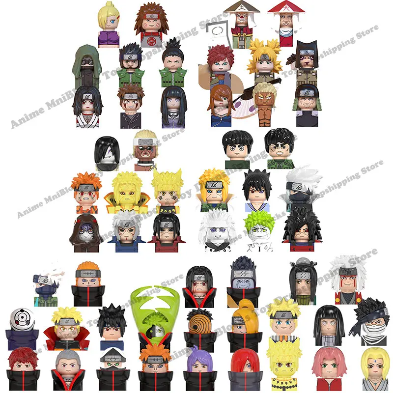 WM 6105 6106 6107 6108 6109 6110 6111 Naruto Anime อิฐ Kakashi Sasuke Zabuza Itachi Madara Obito ปวด Asuma jiraiya